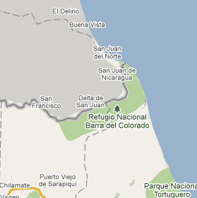 The disputed Cost Rican border in Google Maps